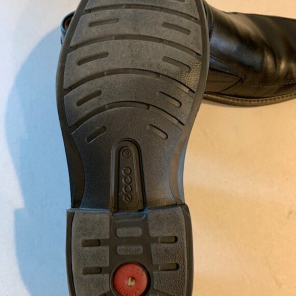 Ecco Men's Shock Point Black Leather Slip On Loafers 12 - Picture 4 of 6